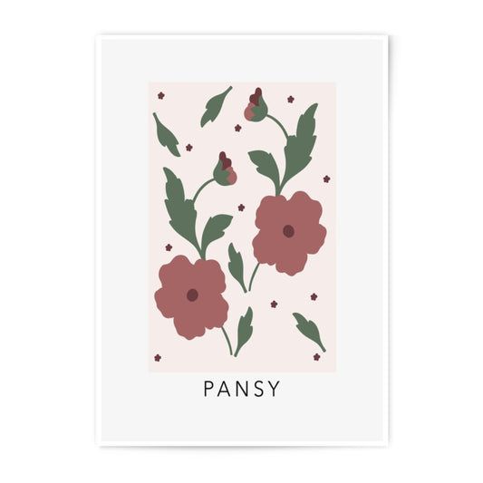 Pansy Photographic Print, Floral Home Decor, Botanical Wall Art, Flower Photography, Minimalist Art Print, Pansy Flower Print - Tawshia