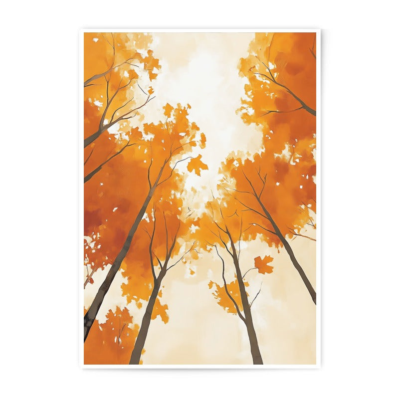 Autumn Canopy Photographic Print, Fall Leaves Art, Tree Photography, Warm Tones, Nature Decor, Wall Art Print - Tawshia