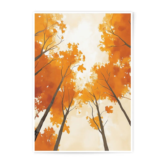 Autumn Canopy Photographic Print, Fall Leaves Art, Tree Photography, Warm Tones, Nature Decor, Wall Art Print - Tawshia
