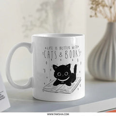 Life is Better with Cats and Books Mug product