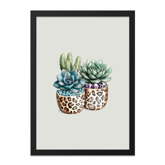 Succulent Wall Art, Leopard Print Planters, Cactus Decor, Home Decor, Botanical Art, Plant Lover Gift, Trendy Wall Decor - Tawshia