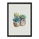 Succulent Wall Art, Leopard Print Planters, Cactus Decor, Home Decor, Botanical Art, Plant Lover Gift, Trendy Wall Decor - Tawshia