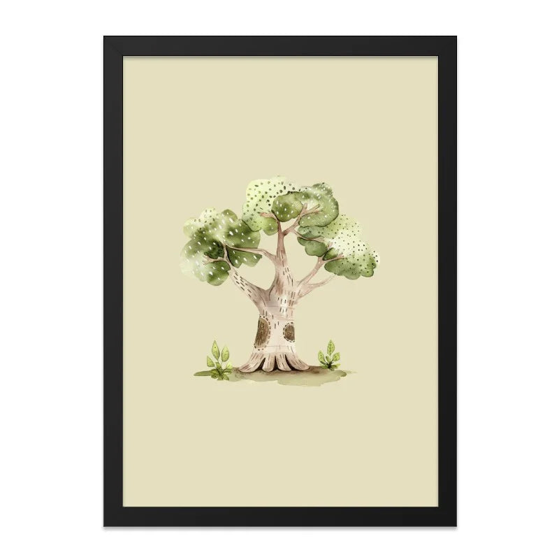 Watercolor Baobab Tree Wall Art, Nature Inspired Print, Botanical Illustration, Unique Tree Painting, Home Decor, Nursery Art - Tawshia