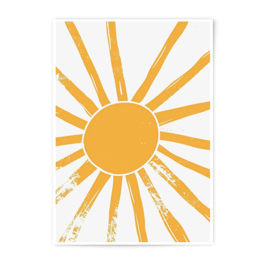 Sunshine Photographic Print, Abstract Sun Art, Boho Wall Decor, Modern Minimalist Print, Celestial Art Print, Sunny Illustration Poster - Tawshia