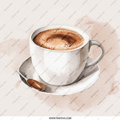 Coffee Cup Art Mirror, Espresso Drink Lover Compact, Watercolor Coffee Portable Mirror, Cafe Latte Coffee Design, Unique Coffee Gift - Tawshia