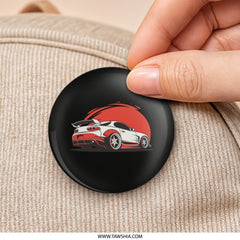 JDM Car Pinback Button, Toyota Supra Art, Japanese Auto, Automotive Fan Gift, Car Enthusiast Badge, Cool Car Graphic Pin Button - Tawshia