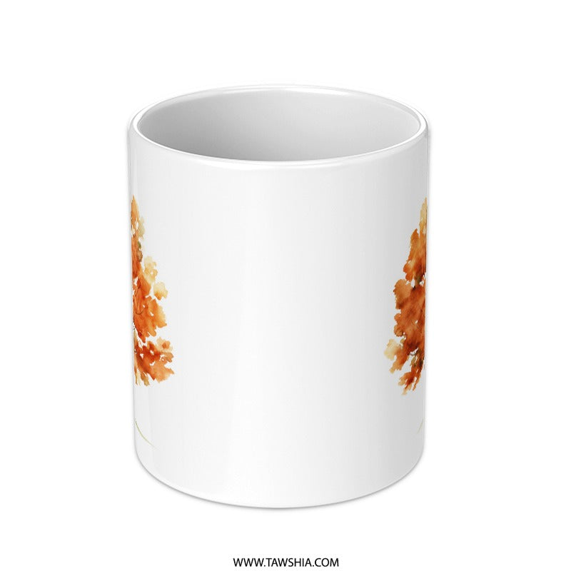Autumn Tree Mug, Watercolor Fall Leaves, Nature Inspired Drinkware, Seasonal Coffee Cup, Unique Gift Idea, Cozy Autumn Decor - Tawshia
