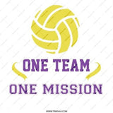 Volleyball Pinback Button, One Team One Mission Pin, Sports Team Pin, Team Spirit Button, Motivation Pin, Gift for Volleyball Player - Tawshia