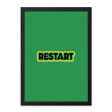 Restart Wall Art, Gaming Wall Decor, Motivation Art, Green Wall Art, Office Decor, Inspirational Wall Decor, Simple Home Decor - Tawshia