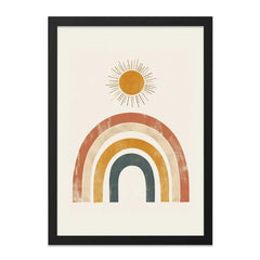 Boho Rainbow Wall Art, Sun Print, Abstract Art Print, Modern Wall Decor, Minimalist Art, Kids Room Decor, Nursery Wall Art, Home Decor - Tawshia