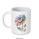 Colorful Dahlia Mug, Floral Art Mug, Flower Lover Gift, Botanical Mug, Unique Coffee Mug, Tea Mug, Gift for Her, Aesthetic Mug - Tawshia