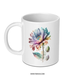 Colorful Dahlia Mug, Floral Art Mug, Flower Lover Gift, Botanical Mug, Unique Coffee Mug, Tea Mug, Gift for Her, Aesthetic Mug - Tawshia