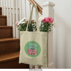 Cute Macaron Tote Bag, Kawaii Food, Pastel Colors, Sweet Treat, Bakery Lover Gift, Unique Design, Everyday Bag, Shopping Bag, Gift Idea - Tawshia