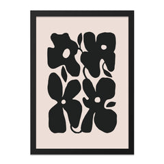 Abstract Floral Wall Art, Black and Beige Print, Modern Flower Art, Botanical Home Decor, Minimalist Wall Decor - Tawshia