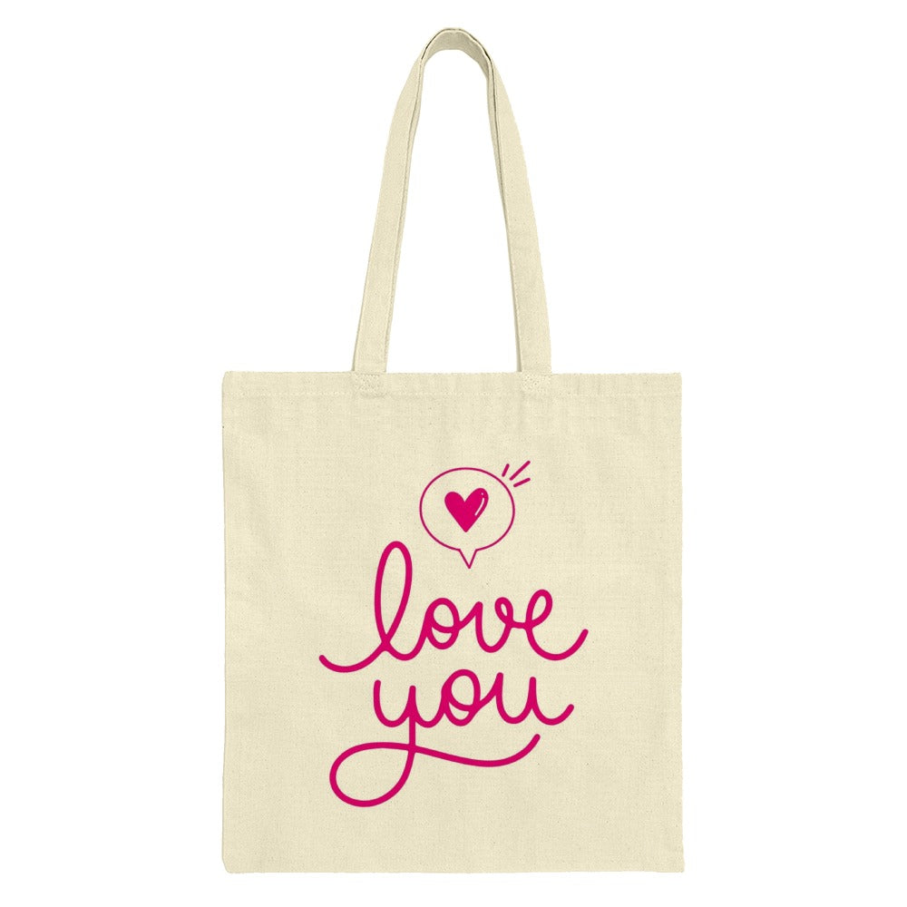 Love You Tote Bag, Heart Tote Bag, Valentine Gift, Gift for Her, Anniversary Gift, Romantic Tote Bag, Everyday Bag, Trendy Tote - Tawshia