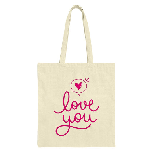 Love You Tote Bag, Heart Tote Bag, Valentine Gift, Gift for Her, Anniversary Gift, Romantic Tote Bag, Everyday Bag, Trendy Tote - Tawshia