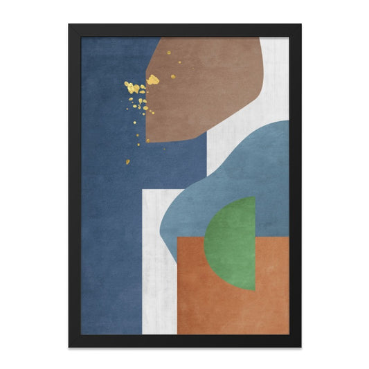 Abstract Shapes Wall Art, Modern Art Print, Geometric Art, Minimalist Home Decor, Contemporary Wall Decor, Framed Art - Tawshia