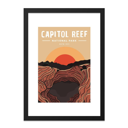 Capitol Reef Wall Art, National Park Poster, Utah Travel Print, Sunset Landscape Art, Southwestern Home Decor, Modern Minimalist Art - Tawshia