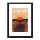 Capitol Reef Wall Art, National Park Poster, Utah Travel Print, Sunset Landscape Art, Southwestern Home Decor, Modern Minimalist Art - Tawshia