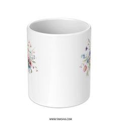 Floral Bouquet Mug, Flower Vase Coffee Mug, Watercolor Art Mug, Pretty Flower Mug, Unique Mug Gift, Floral Gift for Her (135 characters) - Tawshia