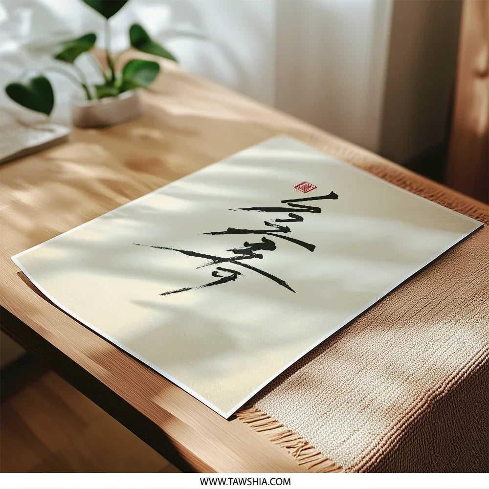 Japanese Calligraphy Photographic Print, Minimalist Art, Asian Decor, Sumi e Art, Japanese Art Print, Brush Stroke Art - Tawshia