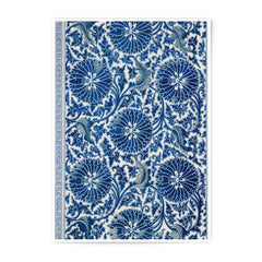 Blue Floral Photographic Print, Oriental Design, Traditional Pattern Art, Asian Decor, Elegant Wall Art, Home Decor, Fine Art Print - Tawshia