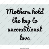 Mothers Unconditional Love Mouse Pad, Mothers Day Gift, Mom Appreciation, Sentimental Quote Desk Accessory, Mothers Key to Love - Tawshia