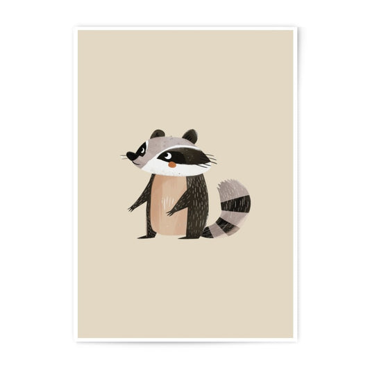 Cute Raccoon Photographic Prints, Nursery Wall Art, Animal Art, Kids Room Decor, Baby Shower Gift, Cartoon Raccoon Print - Tawshia