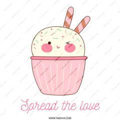 Kawaii Cupcake Tote Bag, Cute Dessert Tote, Spread the Love Bag, Cartoon Food Bag, Pastel Pink Bag, Sweet Treat Bag, Gift for Baker, Fun - Tawshia