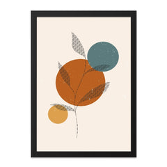 Abstract Leaves Wall Art, Geometric Print, Modern Art Print, Botanical Wall Decor, Contemporary Art, Circle Wall Art, Living Room Art - Tawshia