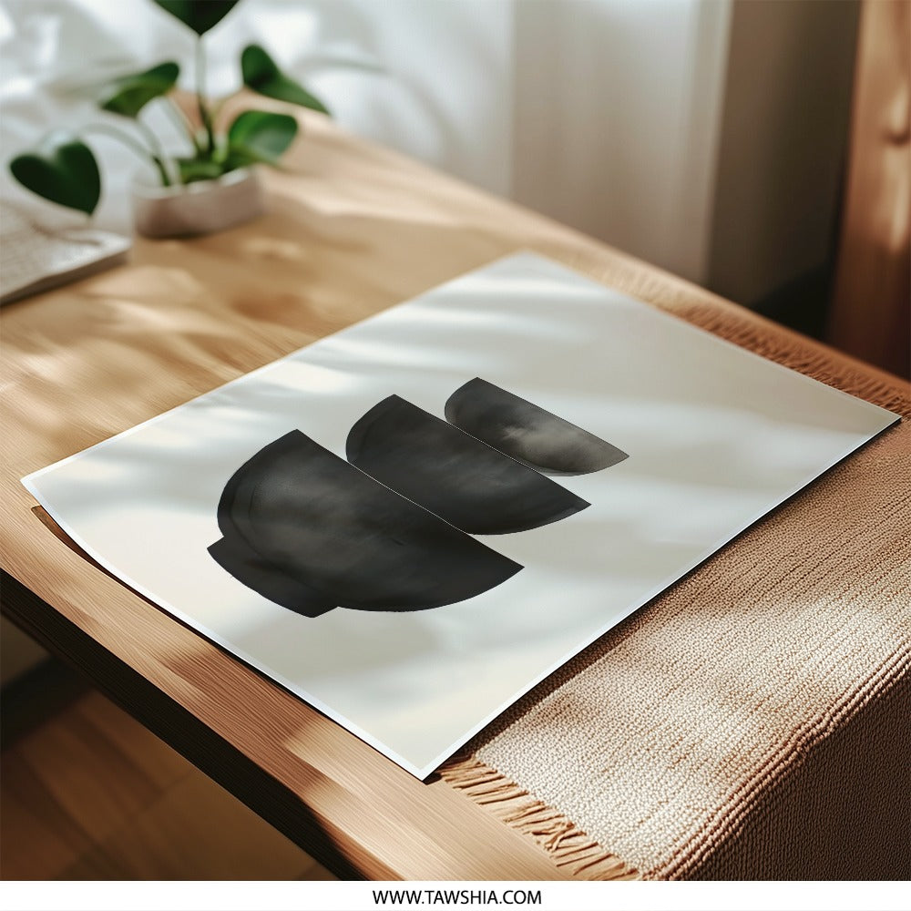 Abstract Bowls Photographic Print, Minimalist Art Print, Black and White Wall Decor, Modern Home Decor, Fine Art Photography - Tawshia