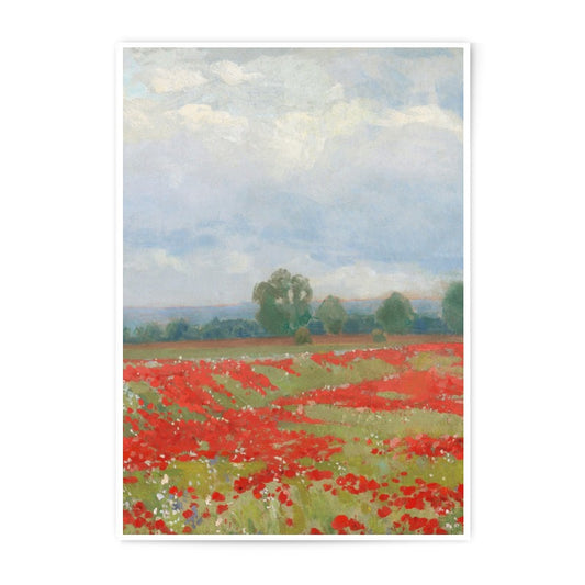 Red Poppies Photographic Print, Landscape Art Print, Impressionist Painting, Floral Wall Art, Field of Flowers, Fine Art Photography - Tawshia