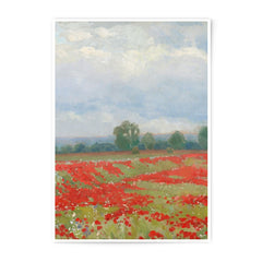Red Poppies Photographic Print, Landscape Art Print, Impressionist Painting, Floral Wall Art, Field of Flowers, Fine Art Photography - Tawshia