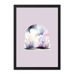 Dreamy Nightscape Wall Art, Watercolor Moon Art Print, Celestial Landscape, Bohemian Decor, Fantasy Scenery, Whimsical Art, Calming Nursery - Tawshia