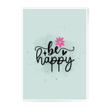 Be Happy Photographic Print, Pink Flower Wall Art, Inspirational Quote Print, Positive Vibes Art, Home Decor, Gift Idea - Tawshia