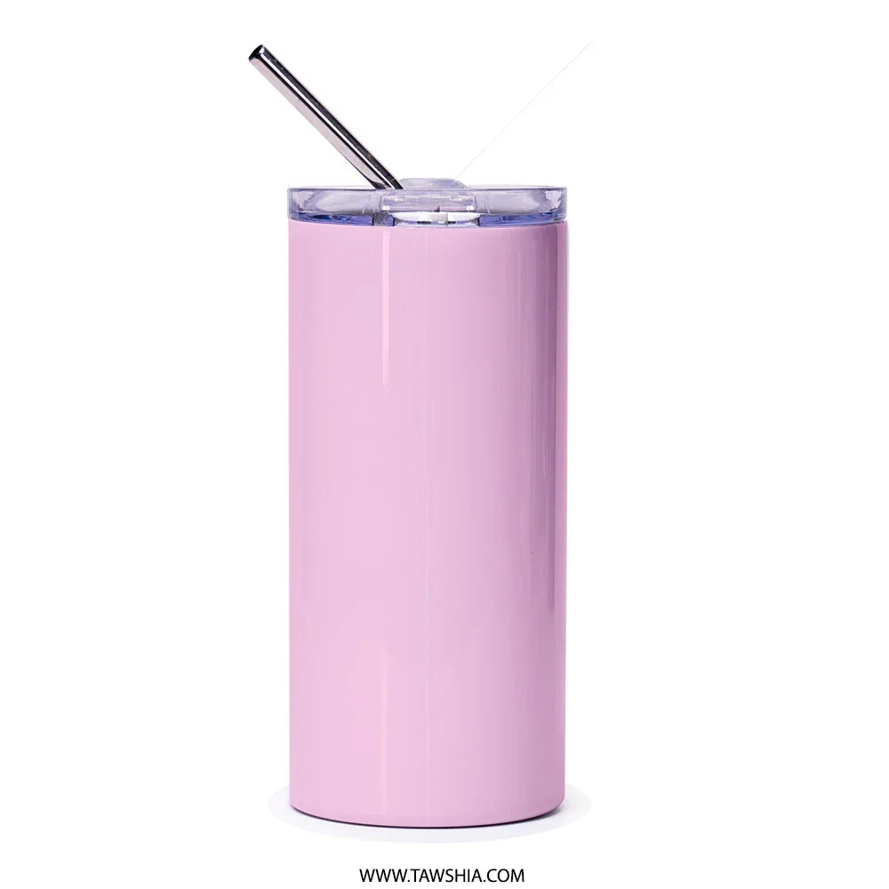 Stylish Tall Pink Insulated Tumbler With Straw product