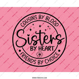 Cousins by Blood Sisters by Heart Mouse Pad, Friends by Choice Desk Accessory, Gift for Sister Cousin, Pink Floral Computer Mat - Tawshia
