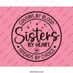 Cousins by Blood Sisters by Heart Mouse Pad, Friends by Choice Desk Accessory, Gift for Sister Cousin, Pink Floral Computer Mat - Tawshia