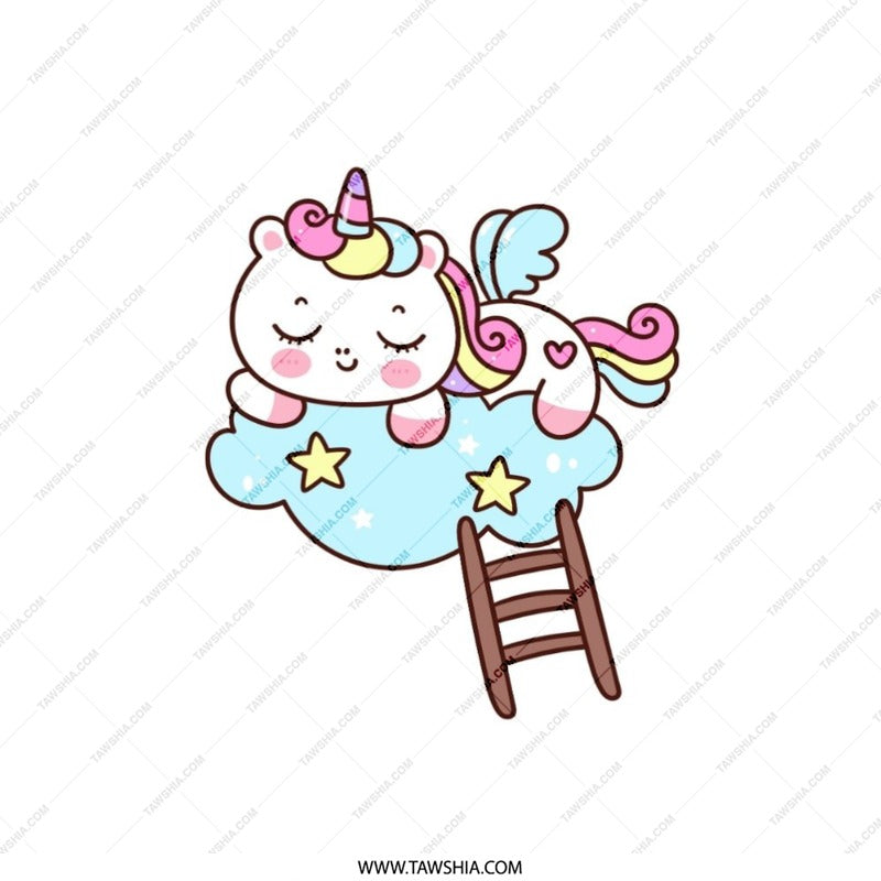 Cute Unicorn Pillow, Sleeping Unicorn, Magical Unicorn, Cloud Pillow, Kids Room Decor, Nursery Decor, Fantasy Pillow, Kawaii Pillow - Tawshia