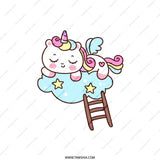 Cute Unicorn Pillow, Sleeping Unicorn, Magical Unicorn, Cloud Pillow, Kids Room Decor, Nursery Decor, Fantasy Pillow, Kawaii Pillow - Tawshia