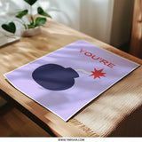 You're The Bomb Photographic Print, Pun Art Print, Minimalist Wall Art, Funny Gift, Explosive Decor, Quirky Home Decor, Fun Art Print - Tawshia