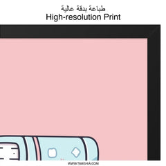 Kawaii Books Wall Art, Cute Stacked Books Print, Pastel Aesthetic Wall Decor, Girly Wall Art, Book Lover Gift, Trendy Home Decor - Tawshia