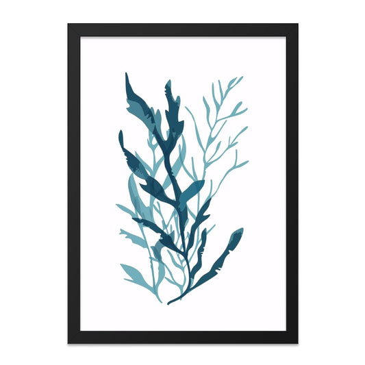 Blue Seaweed Wall Art, Botanical Print, Coastal Decor, Ocean Art, Minimalist Art, Modern Home Decor, Nature Inspired Art, Wall Decor - Tawshia