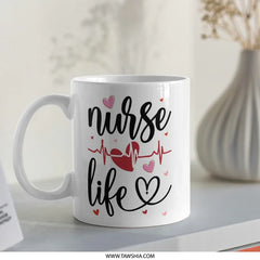 Nurse Life Mug, Gift for Nurse, Nursing Student, Medical Gift, Nurse Appreciation Gift, Heartbeat Mug, Nurse Coffee Mug, Doctor Mug - Tawshia