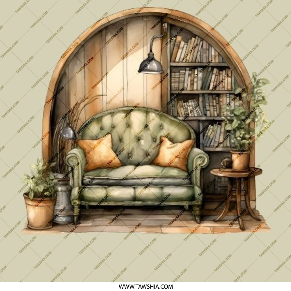 Cozy Room Pinback Button, Reading Nook Button, Bookshelf Decor, Relaxing Room Pin Button, Book Lover Gift, Home Decor Pinback Button - Tawshia