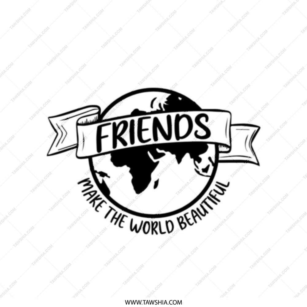 Friends Make the World Beautiful Tote Bag, Graphic World Earth Tote, Friendship Gift, Sustainable Tote Bag, Teacher Gift, Everyday Tote - Tawshia