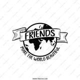 Friends Make the World Beautiful Tote Bag, Graphic World Earth Tote, Friendship Gift, Sustainable Tote Bag, Teacher Gift, Everyday Tote - Tawshia