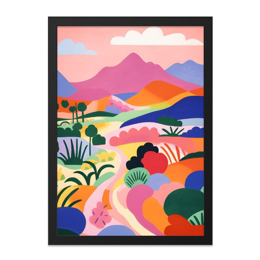 Colorful Mountain Wall Art, Landscape Art Print, Modern Nature Artwork, Vibrant Scenery Painting, Abstract Mountain Poster, Home Decor - Tawshia