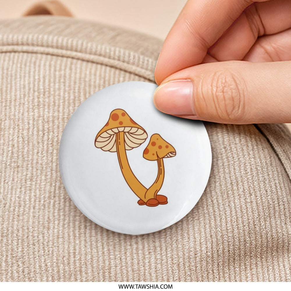 Mushroom Pinback Button, Retro Mushroom Design, Funky Pinback Button, Aesthetic Pin, Nature Inspired Button, Cute Button, Spores - Tawshia