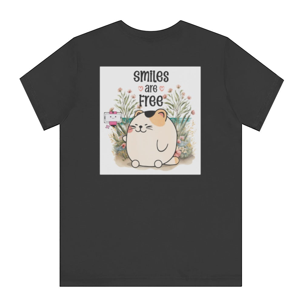 Cute Cat with Camera Smiles Are Free T-shirt product